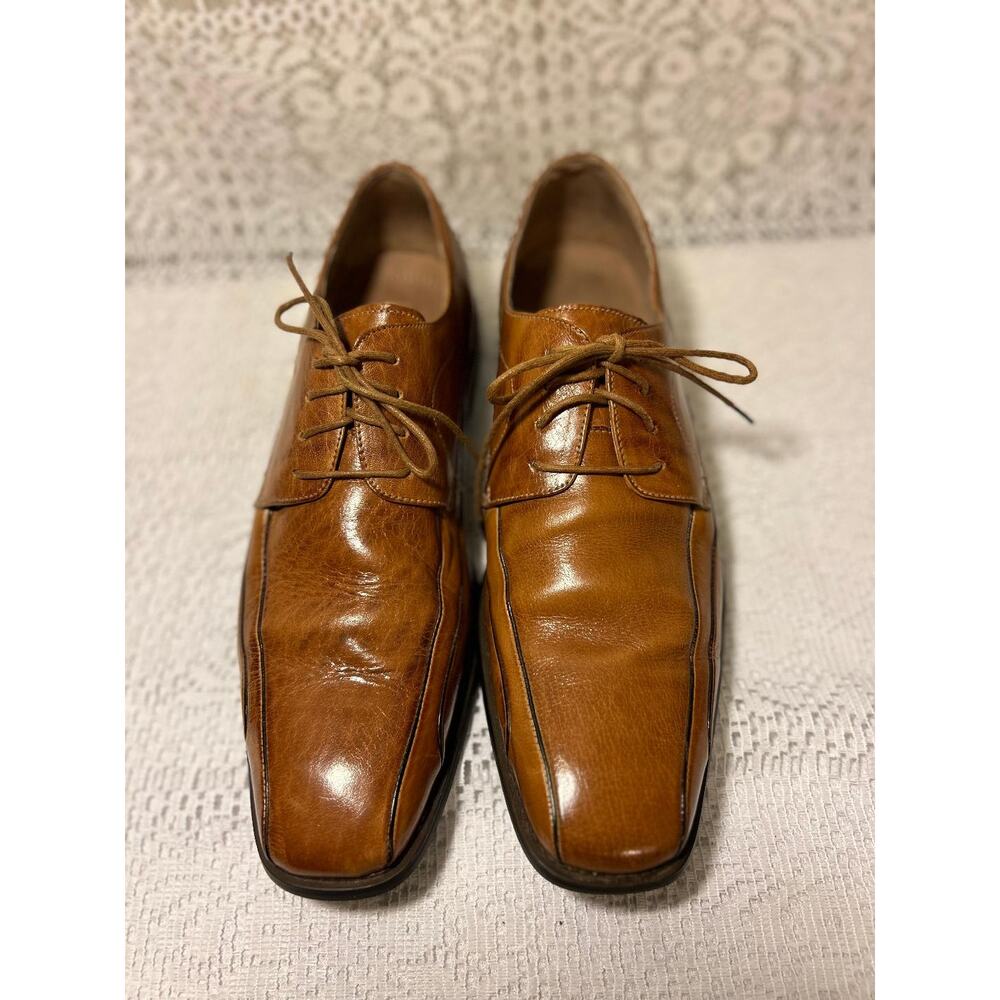 Men's Fratelli Select Cognac Leather Dress Oxford Shoes SZ 11,